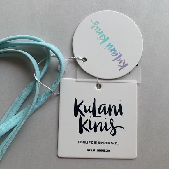 NWT Kulani Kinis Triangle Bikini Top 127 Tri Cross Back Skye Blue Size Small - Picture 3 of 11